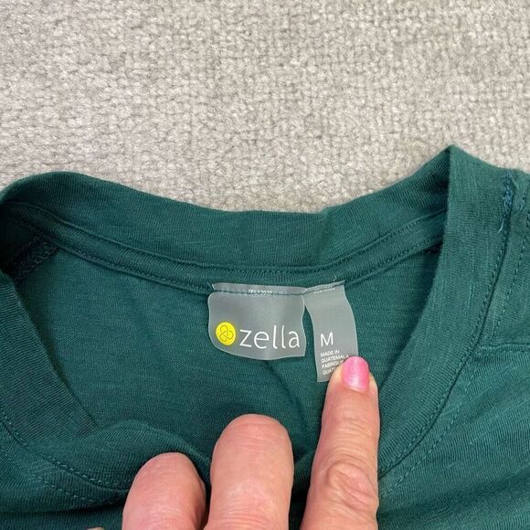 Zella Womens Crew Neck Raglan Sleeve Pullover Athletic Shirt Green Medium NWOT - Picture 3 of 6